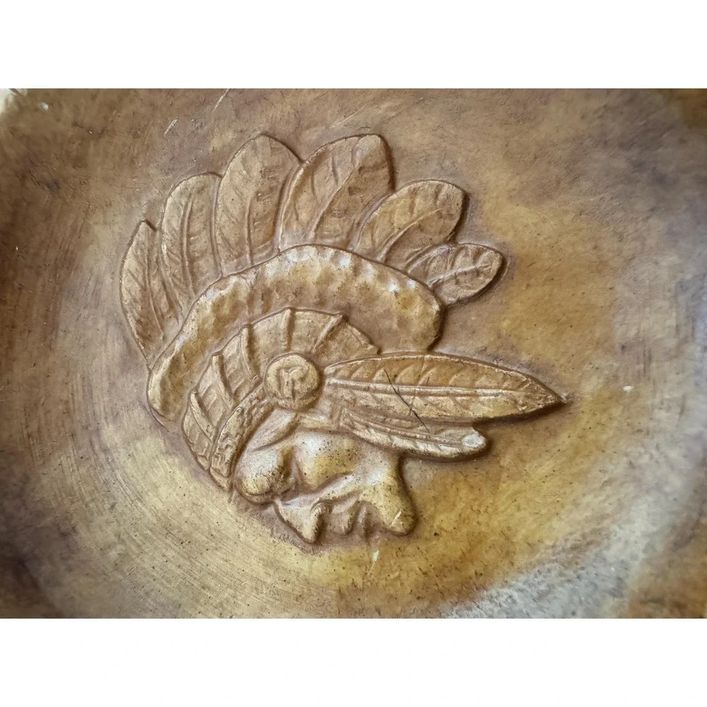 VTG Burwood Native American Chief Smoker's Tray Ashtray Caddy MCM USA TAGS EUC